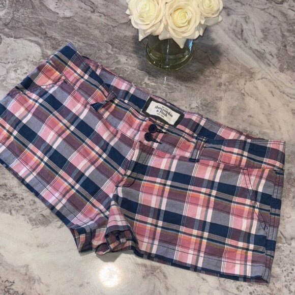 Abercrombie & Fitch Pink and Blue Bermuda Shorts - Picture 5 of 9